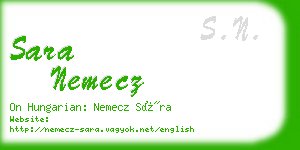 sara nemecz business card